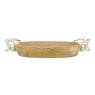 Ovale mango wood basket - Deer