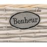 Corbeille en osier gris et bois teinté - Plaisir