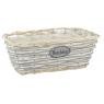 Grey willow and stained wood basket - Bonheur