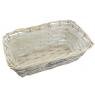 Grey willow and stained wood basket - Bonheur