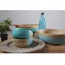Sky blue lacquered bamboo bowl
