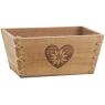 Wooden basket Edelweiss and heart design