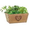 Wooden basket Edelweiss and heart design