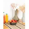 Round stained bamboo basket