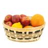 Round stained bamboo basket
