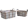 Wood willow and zinc baskets