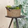 Round seagrass floral containers