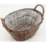 Oval unpeeled willow basket