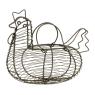 Rusty wire hen basket