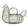Rusty wire hen basket