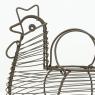 Rusty wire hen basket