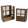 Window-shaped wood boxes