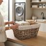 Grey pulut rattan clothes basket