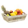 Rectangular wood basket with printing Fruits