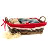 Rectangular stained willow and wood basket
