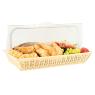 Polyrattan and metal rectangular basket