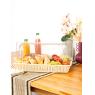 Polyrattan and metal rectangular basket