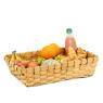 Natural wood rectangular basket