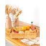 Natural wood rectangular basket