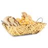 Natural wood rectangular basket