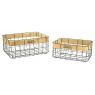 Rectangular metal and wood baskets Atelier des Saveurs