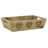 Pine wod basket - Heart and Edelweiss