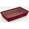 Rectangular carton box in red velvet