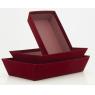 Rectangular carton box in red velvet
