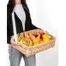 Tray in natural kubu rattan