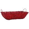 Red lacquered wood and metal basket