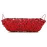 Red lacquered wood and metal basket