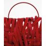 Red lacquered wood and metal basket
