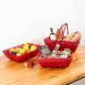 Corbeille en bois rouge crazy