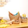 Round natural rattan bread basket