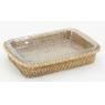 Rectangular glass bakeware + rattan holder