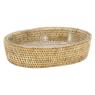 Oval glass bakeware with rattan holder
