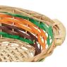 Wicker and wood basket