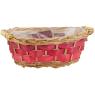 Wicker and wood basket