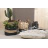 Hyacinth et black cotton baskets