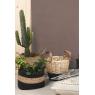 Hyacinth et black cotton baskets