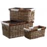 Pulut rattan and goatskin storage baskets