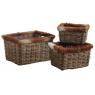 Pulut rattan and goatskin storage baskets