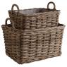 Grey pulut rattan storage baskets