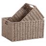 Taupe grey paper rope storage baskets