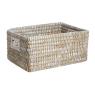 Rectangular rush storage baskets