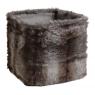 Square synthetic fur storage baskets