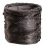 Round synthetic fur storage baskets