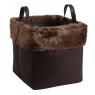 Square storage baskets with synthetic fur