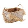 Rectangular storage baskets with fringes