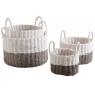 Stained rope storage baskets